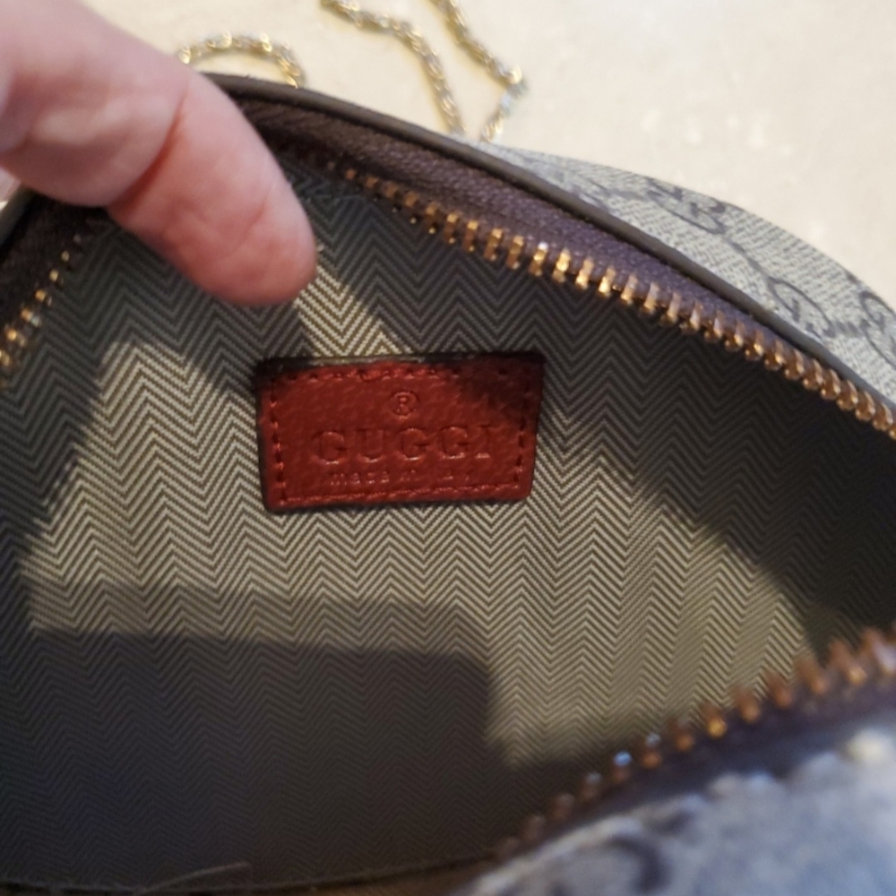 Beige and Burgundy Crossbody Bag - Picture 3 of 4